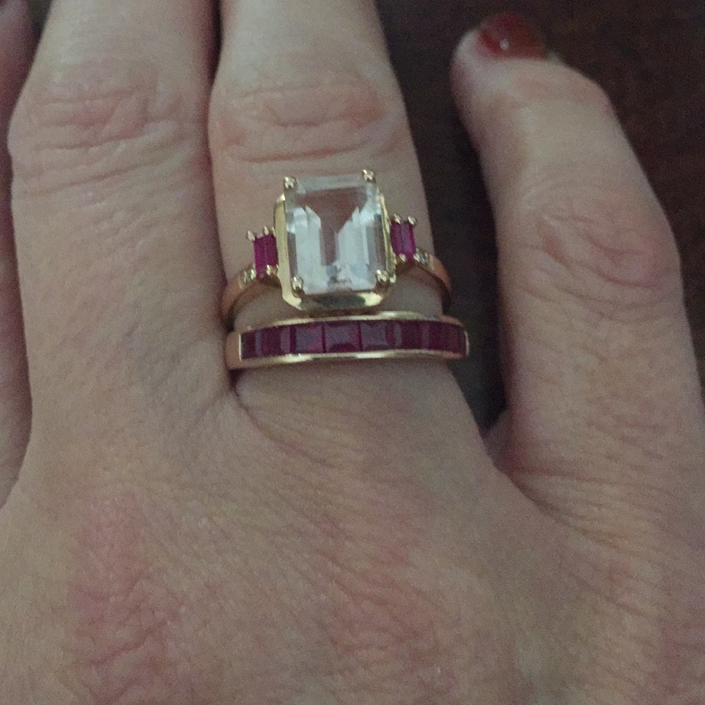 Morganite and ruby rings - Picture 2 of 4